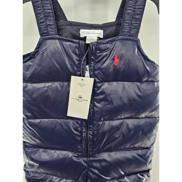 NEW!! Polo Ralph Lauren Baby Boy Water-Repellent Down Snowsuit Set 9 months - Picture 3 of 9